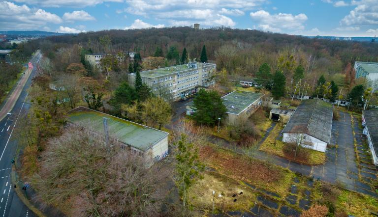 Bauarbeiten am Neubau des Schulstandorts Pappelallee