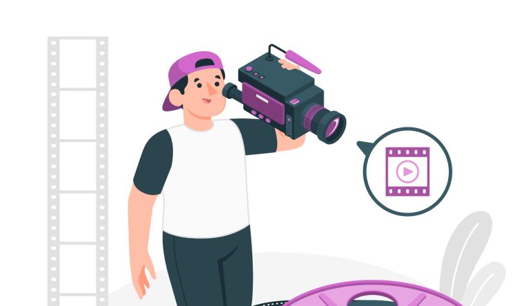 Illustration eines Filmdrehs
