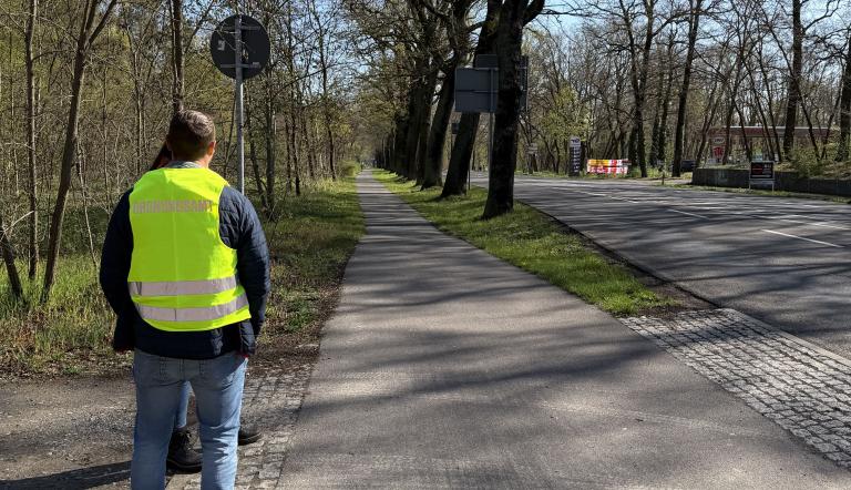 Der Sperrkreis steht. (Bombenentschärfung am 21. April 2026 im Wildpark).