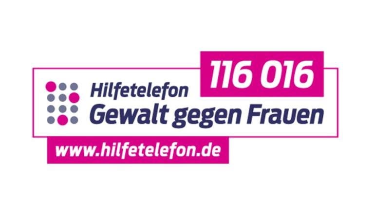 Logo Hilfetelefon „Gewalt gegen Frauen“ 