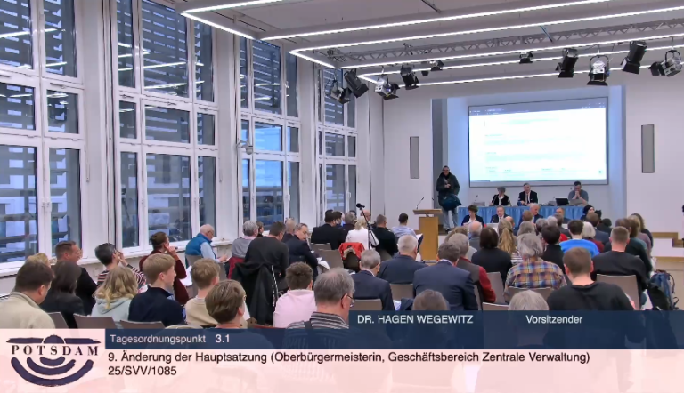 Sitzung der Stadtverordneten am 25. März 2026 (Screenshot)