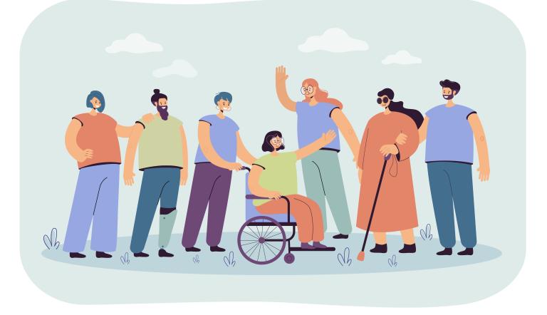Karikatur Tag für Menschen mit Behinderung