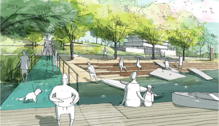 2. Wertungsrundgang Perspektive Wettbewerb Griebnitzsee Ulrich Krüger Landschaftsarchitekten