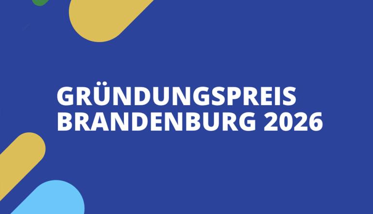 Logo des Preises auf blauem Hintergrund