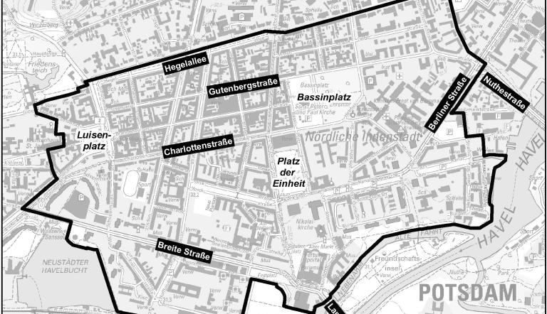 Geltungsbereich der Werbesatzung für die Innenstadt
