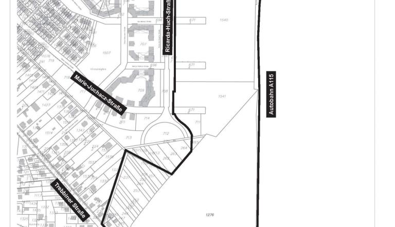 Geltungsbereich der Vorbereitenden Untersuchungen für das "Gewerbegebiet Kirchsteigfeld"