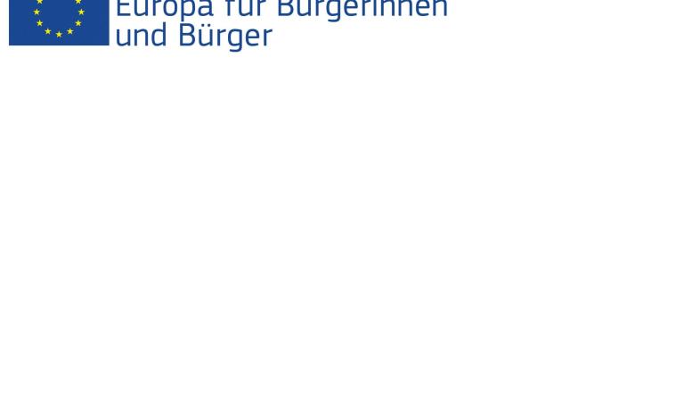 Das Foto zeigt die Europa-Flagge mit dem Schriftzug Europa für Bürgerinnen und Bürger