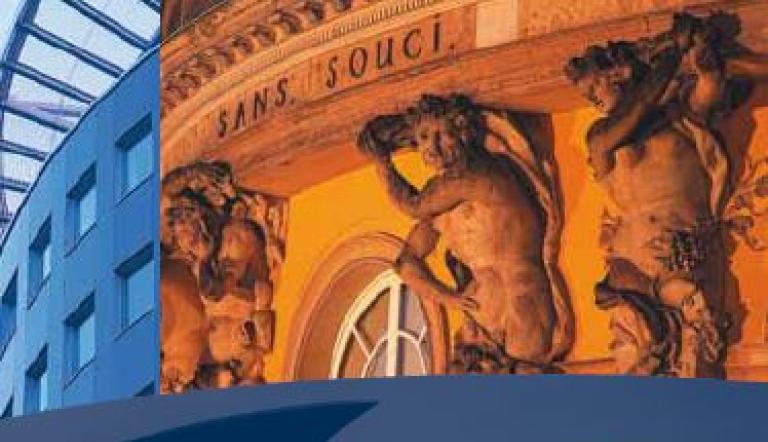 "Potsdam zwischen Welterbe und Innovation" - Imageflyer, Cover "Potsdam zwischen Welterbe und Innovation" - Imageflyer, Cover