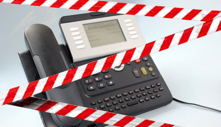 Telefonanlage außer Betrieb. Telefonanlage außer Betrieb