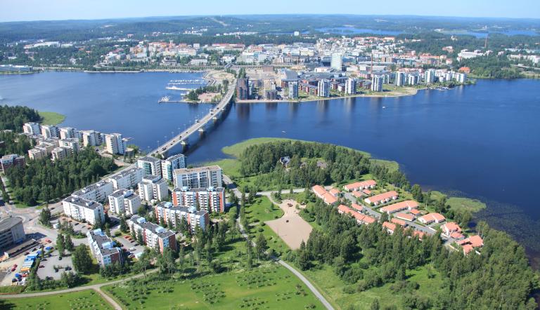 Luftbild der Stadt Jyväskylä. Luftbild der Stadt Jyväskylä