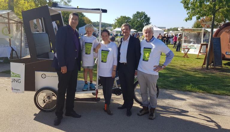 Umweltfest 2019 im Volkspark mit ProPotsdam-Geschäftsführer Jörn-Michael Westphal, Marie-Luise Glahr von der Bürgerstiftung und Oberbürgermeister Mike Schubert.