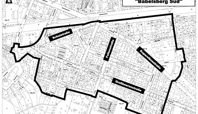 Geltungsbereich der Gestaltungssatzung Babelsberg Süd