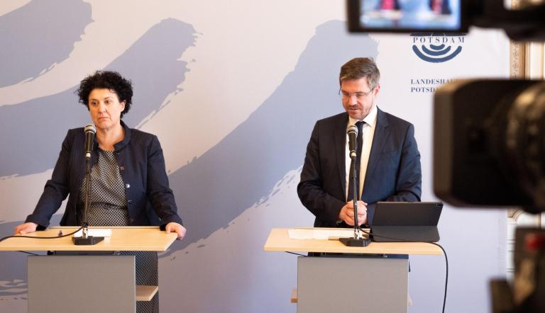 Pressekonferenz zu Corona am 19. März 2020. Foto Landeshauptstadt Potsdam/ Robert Schnabel Pressekonferenz zu Corona am 19. März 2020