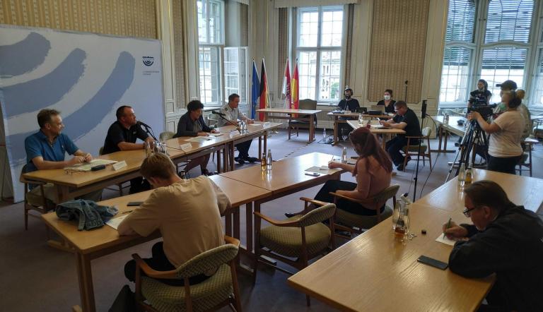 Pressekonferenz zur Bombenentschärfung am 26. Juni 2020