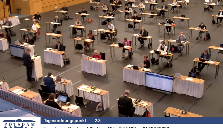 20. öffentliche Sitzung der Stadtverordnetenversammlung vom 2. Juni 2021 (Screenshot) 20. öffentliche Sitzung der Stadtverordnetenversammlung vom 2. Juni 2021