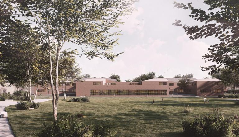 Visualisierung der Schule in Krampnitz. Visualisierung: AFF Architekten
