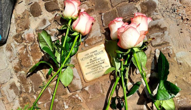 Stolperstein für Herrmann Maaß. Foto LHP/Susanne Tockan Stolperstein für Herrmann Maaß