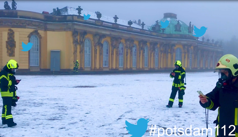 Twittergewitter bei Deutschlands Berufsfeuerwehren (Screenshot) Twittergewitter bei Deutschlands Berufsfeuerwehren