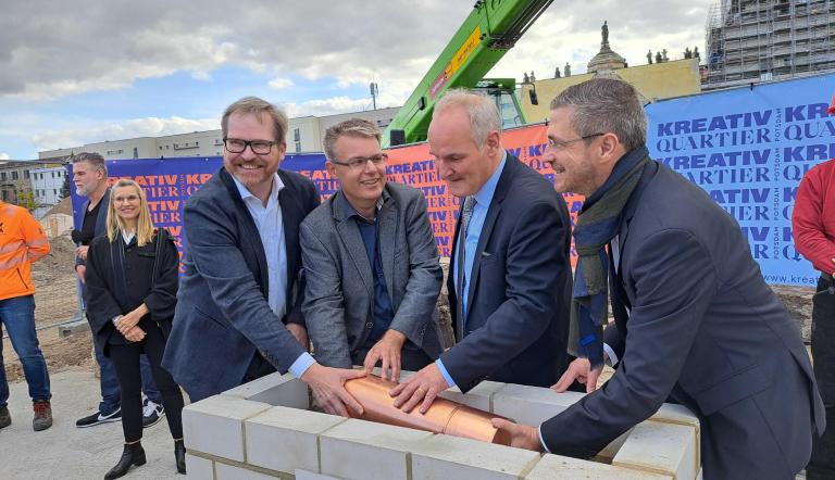 Grundsteinlegung Kreativ Quartier. Grundsteinlegung Kreativ Quartier.