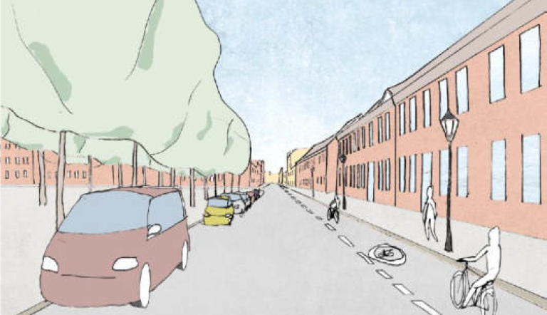 Skizze Radstreifen Gutenbergstraße,