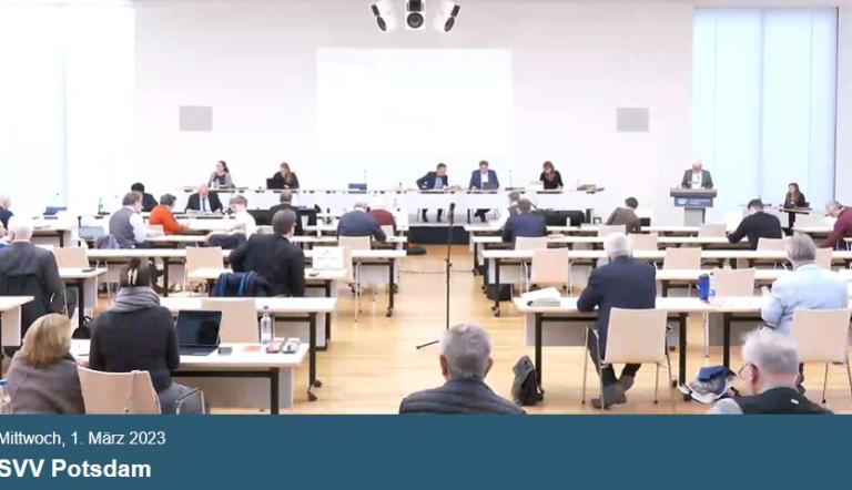 36. öffentliche Sitzung der Stadtverordnetenversammlung am 1. März 2023 (Screenshot) 36. öffentliche Sitzung der Stadtverordnetenversammlung am 1. März 2023