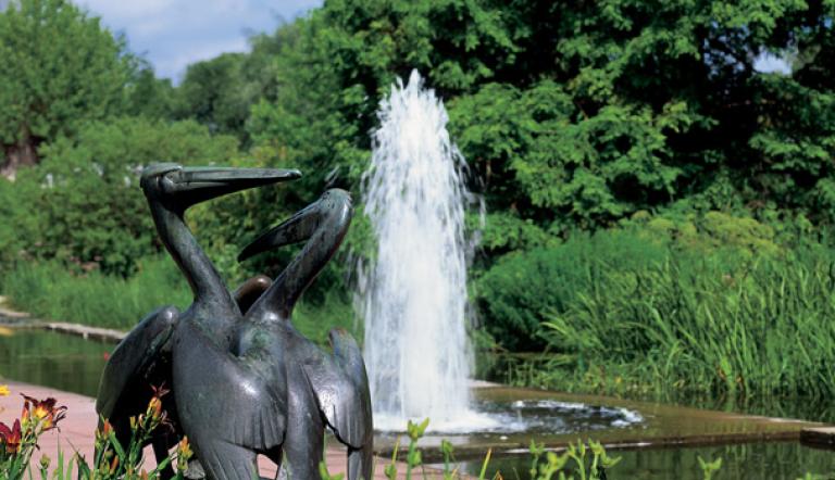 Pelikan-Skulptur auf der Freundschaftsinsel Potsdam