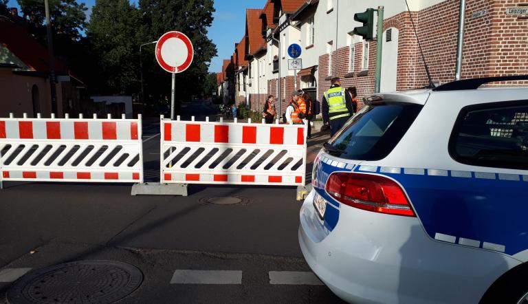 Absperrung für die Bombenentschärfung