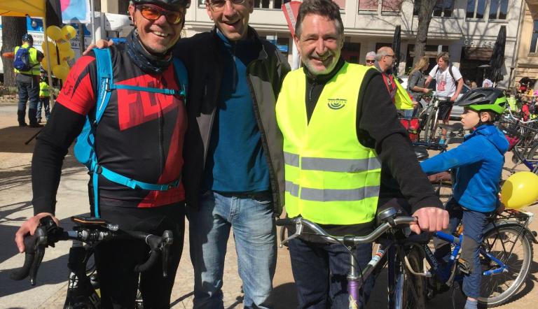 Burkhard Exner, Torsten von Einem und Jann Jakobs beim Anradeln 2016. Foto Landeshauptstadt Potsdam/ Markus Klier Burkhard Exner, Torsten von Einem und Jann Jakobs beim Anradeln 2016