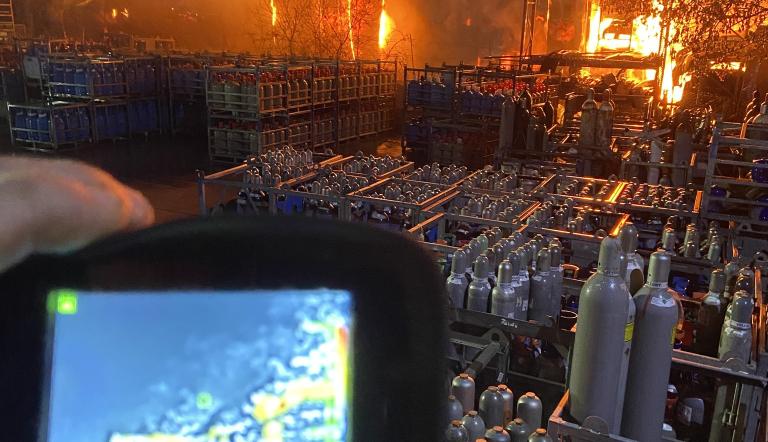 Werkstattbrand in Babelsberg. Foto Feuerwehr Potsdam Werkstattbrand in Babelsberg