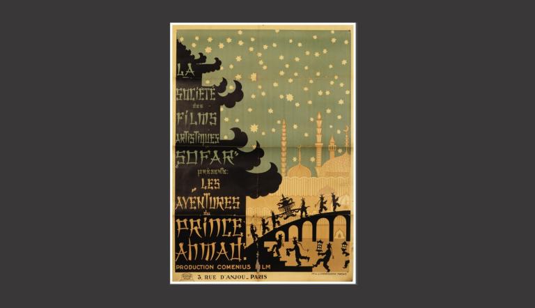 Das Bild zeigt das Plakat des Films "Die Abenteuer des Prinzen Achmed". (Bildquelle: Deutsches Filminstitut & Filmmuseum)