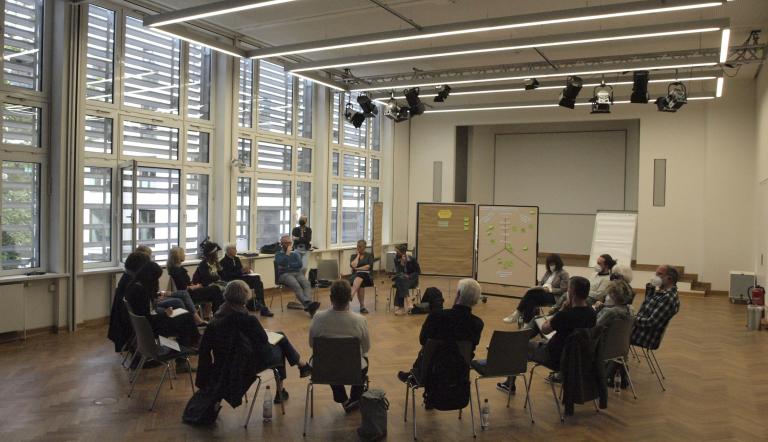 Diskussionsgruppe beim Themenworkshop "Internationales" im Potsdam Museum