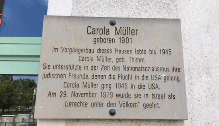 Gedenktafel Carola Müllers