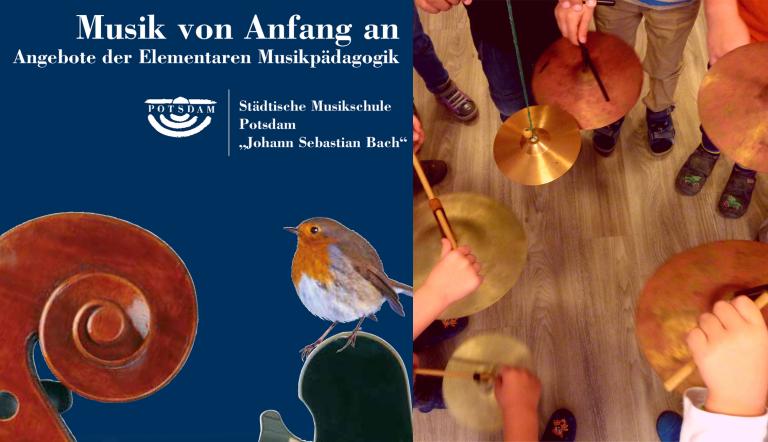 Flyer mit Kinderhänden und Cymbeln