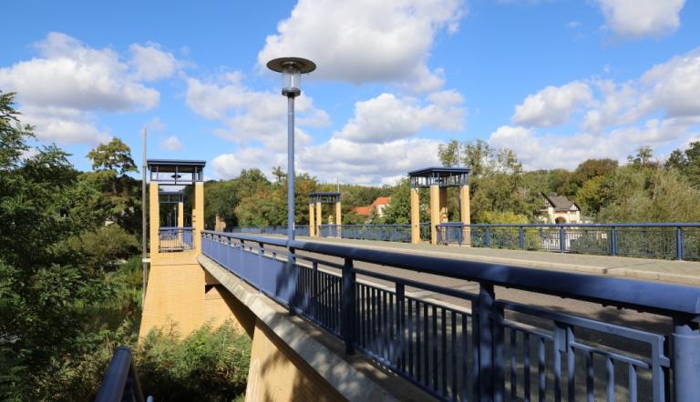 Das Foto zeigt die neue Nedlitzer Nordbrücke im Jahr 2018.