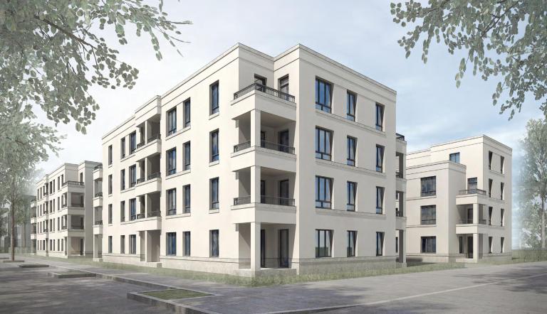 Visualisierung Rote Kaserne West. Visualisierung: Hartung & Ludwig Architektur- und Planungsgesellschaft bmH