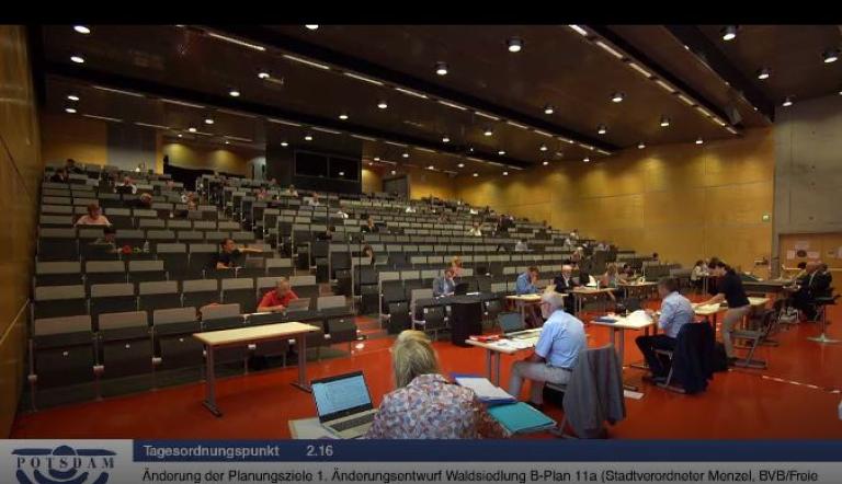 Sitzung der Stadtverordnetenversammlung am 19. August 2020 (Screenshot) Sitzung der Stadtverordnetenversammlung am 19. August 2020