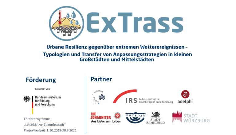 ExTrass: Logo, Förderer, Partner (eigene Zusammenstellung, www.uni-potsdam.de/extrass) 