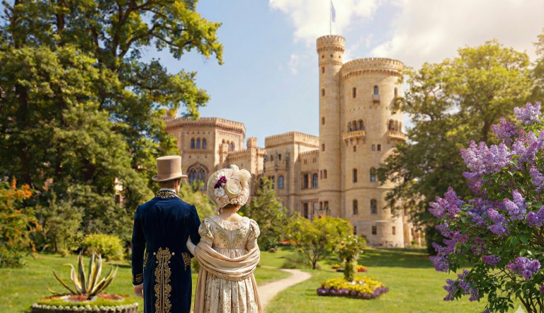 Foto: Potsdam, Park Babelsberg, mit Blick auf das Schloss/SPSG/Foto W. Pfauder