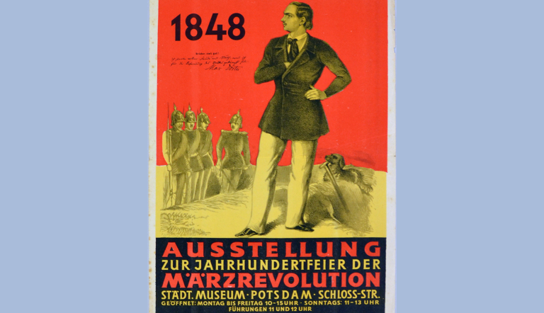 Foto: Plakat zur Ausstellungseröffnung, 1848, AK-2016-223 © Sammlung Potsdam Museum