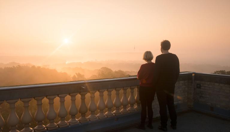 Sonnenaufgang vom Belvedere, Foto: Leo Seidel, Lizenz: © SPSG/FVP