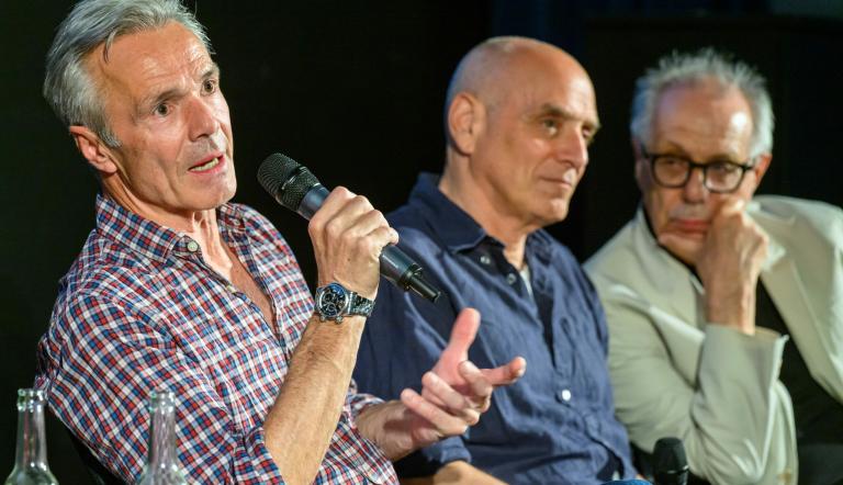 Filmabend mit Hannes Jaenicke, Eric Schlosser und Dieter Kosslick, Foto: Peter Himsel, Green Visions 2024, Lizenz: Green Visions Potsdam