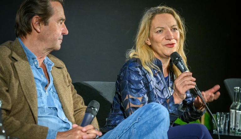Prof. Dr. Antje Boetius eröffnet das Festival mit einem Vortrag als Meeresbiologin, Foto: Peter Himsel, Green Visions 2024, Lizenz: Green Visions Potsdam