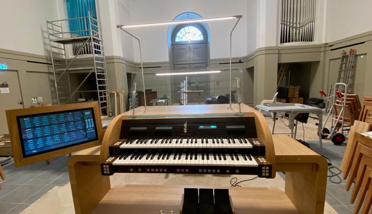 Orgeltisch, Foto: Stephanie Hochberg, Lizenz: Stiftung Garnisonkirche Potsam