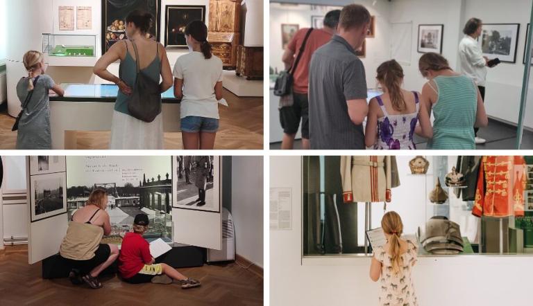 Mit Frageogen in den Ausstellungen, Foto: PM/ unten rechts: Lea Städler, Lizenz: Potsdam Museum