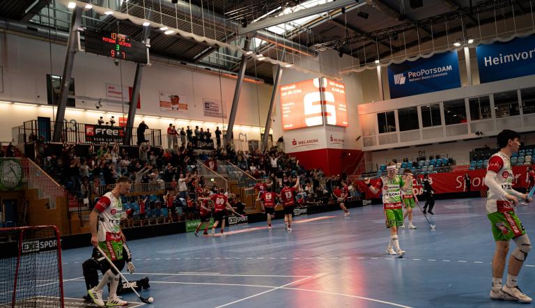Der SC Potsdam siegt gegen DHfK Leipzig und steigt in die 1. Floorball Bundesliga auf, Foto: Jona Kuhle, Lizenz: wide and deep