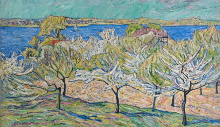 Theo von Brockhusen, Blühende Bäume, um 1915, Privatbesitz (Ausschnitt), Foto: Lea Gryze Theo von Brockhusen, Blühende Bäume, um 1915, Privatbesitz (Ausschnitt), Foto: Lea Gryze