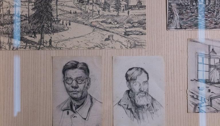 Zwei Porträts von Häftlingen, im Lager gefertigt von Iwan Suchanow, Foto: Margarita Novoselova