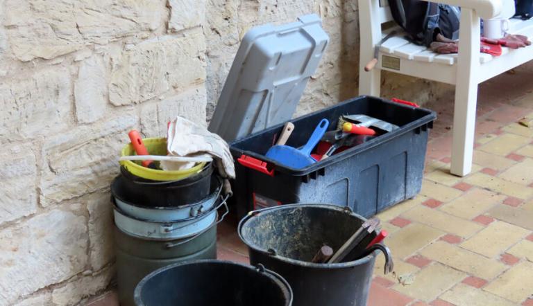 Herbstputz, Foto: Marian Kalmbach, Lizenz: © SPSG/FVP