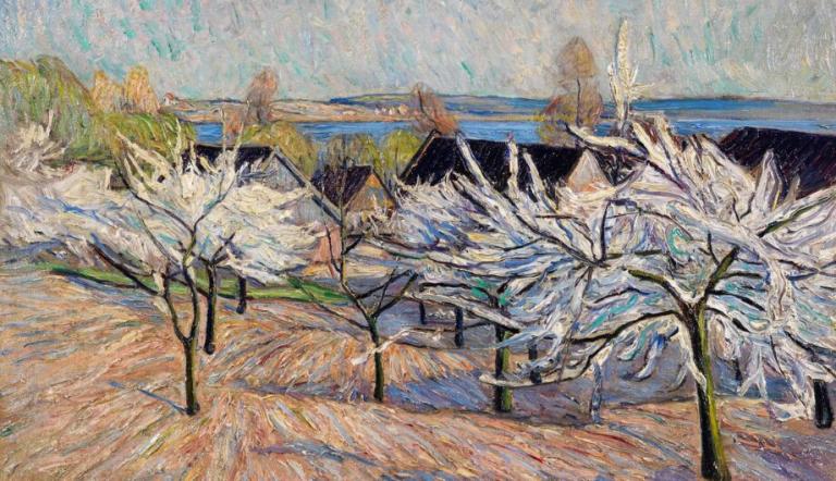 Theo von Brockhusen - Blühende Bäume - Herrmann Apfelgarten in Baumgartenbrück, um 1915 , Foto: Ketterer Auktion, Lizenz: Privatbesitz