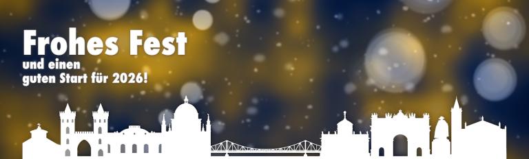 Silhouette von Potsdam vor einem blauen Grund